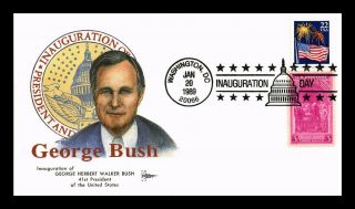 Us Cover President George Bush Inauguration Day Gill Craft Cachet