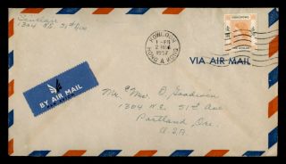 Dr Who 1957 Hong Kong Kowloon To Usa Air Mail C125577