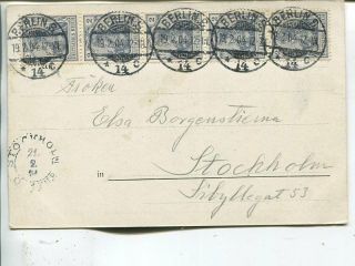 Germany 5x2pf On Picture Post Card To Sweden,  Berlin 1904