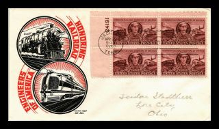 Dr Jim Stamps Us Railroad Engineers Fdc Cover Scott 993 Ken Boll Plate Block