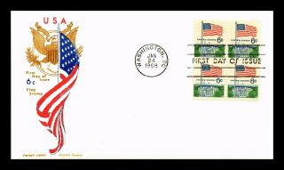 Dr Jim Stamps Us Flag Over White House First Day Cachet Craft Cover Block