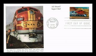 Dr Jim Stamps Us Chief All Aboard Railroad First Day Cover Mystic