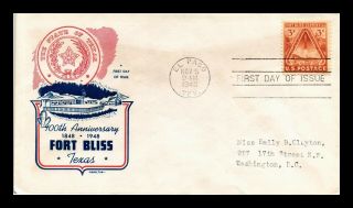 Dr Jim Stamps Us Fort Bliss Centennial Hamilton First Day Cover Scott 976