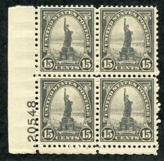 1931 Us Scott 696 Fifteen Cent Statue Of Liberty Plate Block Of 4 Stamps