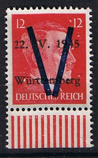 Ww2 German 3rd Reich Occupation Stamp,  Württemberg 1945,  Mng