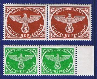 Ww2 German 3rd Reich Feldpost Stamp Pairs,  Mnh See Scans