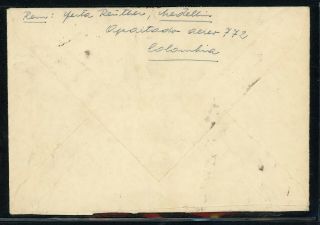 Colombia Postal History: LOT 1 1953 Multifranked TAQUILLA No.  3 to GERMANY $$$ 2