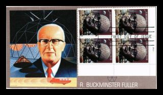 Dr Jim Stamps Us R Buckminster Fuller Fleetwood First Day Cover Plate Block
