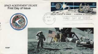 1434 - 35,  Space Achievement,  1971,  Moon Rover & Capsule,  Fdc Apollo 15 Moon,  Al Canc