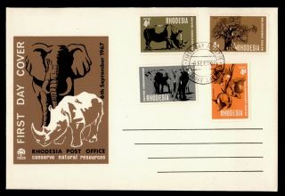 Dr Who 1967 Rhodesia Fdc Conserve Natural Resources Cachet Combo E50673