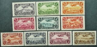 Lebanon 1930 - 31 Airmail Stamp Set Upto 100 Piastres - Mnh - See