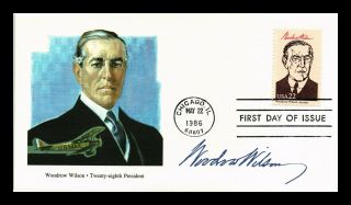 Dr Jim Stamps Us President Woodrow Wilson First Day Cover Fleetwood