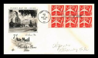 Dr Jim Stamps Us 7c Air Mail Booklet Pane First Day Cover St Louis Art Craft