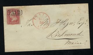 Scott 65 1861 3 Cent Washington Regular Issue On Cover With Paid Cancel