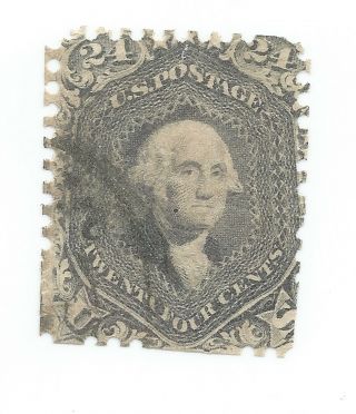 Us Scott 70b 24 Cent Steel Blue Washington 1861 - 1862