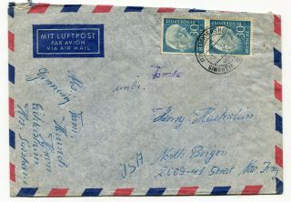 Germany Bundespost 1957 - Franking Cover Sent To Usa - 2