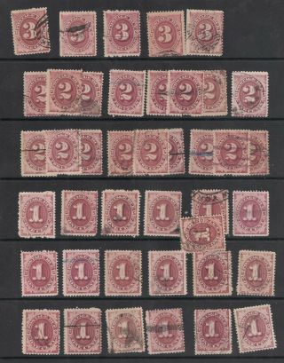 Stock Page J21 - 23 1c 2c 3c Bright Claret Postage Dues All Sound As Per Scan