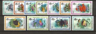 Montserrat 1981 Sgo42 - 52 Qeii Fish Thematic Ohms Set To $10 Fine Mnh