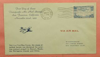 1935 Fdc C20 Trans - Pacific Airmail