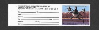 2000 Indiana State Duck Migratory Waterfowl Stamp Mnhog Hunter - Type