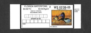 2000 Florida State Duck Migratory Waterfowl Stamp Mnhog