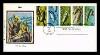 Dr Jim Stamps Us Fish Booklet Pane Colorano Silk Fdc Monarch Size Cover Seattle