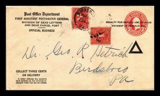 Us Cover Post Office Department Dead Letters Collect 3 Cents On Delivery
