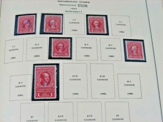 Us,  Assortment Of Revenue Stamps & Olympic Postal Cards Mounted On Scott Pages