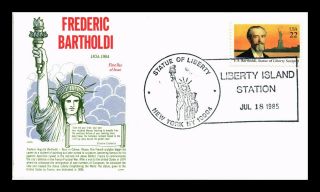 Dr Jim Stamps Us Frederic Bartholdi Fdc Statue Of Liberty Cancel Gamm Cover
