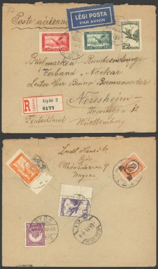 Hungary 1931 - Registered Air Mail Cover Gyor To Germany 30240/17