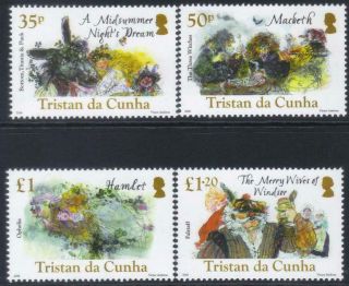 Tristan Da Cunha 2016 400th Death Anniv Shakespeare Mnh Set Of 4