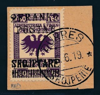 Albania 1919,  Mi.  59 Piece Of Cover,  Very Fine,  Italia Signature | A18832