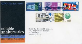 Gb 1969 Anniversaries Gpo Fdc With Manchester Special Handstamp