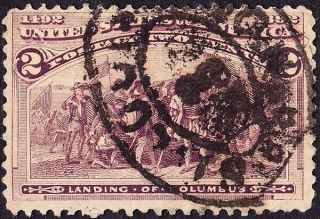Us - 1893 - 2 Cents Brown Violet Landing Of Columbus Columbian Issue 231 Fine