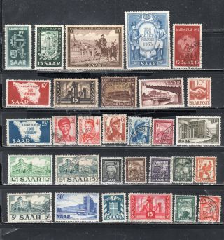 Germany Saargebiet Saar Stamps Canceled & Hinged Lot 55987