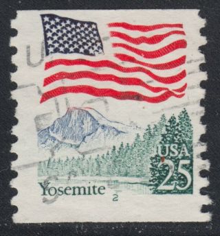 2280a 25¢ Flag 2 Single With " Volcano " Mountain Top