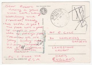 1981 Gb Postage Due Cover Gibraltar To Havant Postcard 27p To Pay