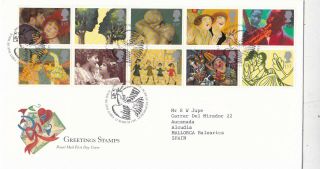 Gb 1995 Greetings Stamps Fdc Edinburgh Cds With Enclosure Vgc