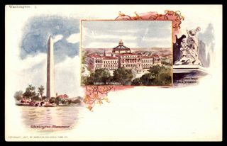 Mayfairstamps Us 1897 Washington Monument And Library Of Congress Washington Dc