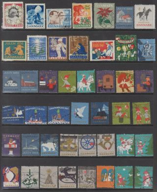 Denmark Danmark 100,  All Different Tb Christmas Or Cinderella Stamps 1911 -