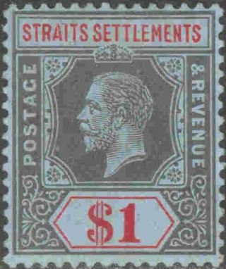 1914 Straits Settlements 165 Hinged Single King George V Definitive