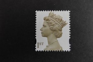 Gb Qeii Machin Definitive Stamp.  Sg 2124d 1st Olive - Brown Millennium P.  14 Mnh