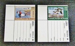 Nystamps Us Colorado Duck Stamp 8a 9 Og Nh $22