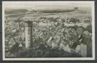 1931 Photo Postcard Of A Graf Zeppelin Over Ravensburg H2351