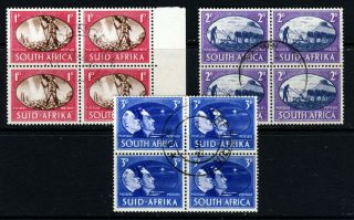 South Africa 1945 The Victory Set Blocks Sg 108 To Sg 110 Vfu