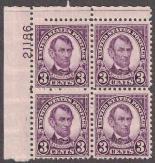 1934 Us 3 Cent Lincoln Scott 635 Pl Of 4/