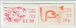 2 Booklets Of Stamps From The Channel Island Of Guernsey 1982.