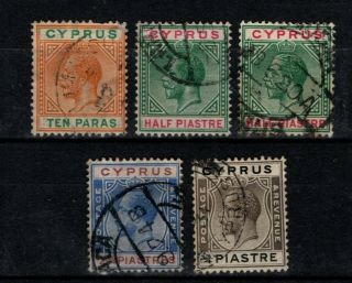 Cyprus 1912 1921 King George V Selection To 2¾ Piastres Sg74 - 75,  113,  119