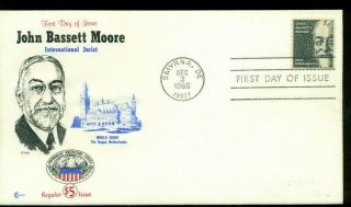 1966 Fdc - Scott 1295 - $5.  00 John Bassett Moore - Cachet Craft Cachet Ua