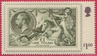 2010 London Festival Of Stamps £1 Green Seahorse Um Sg 3070